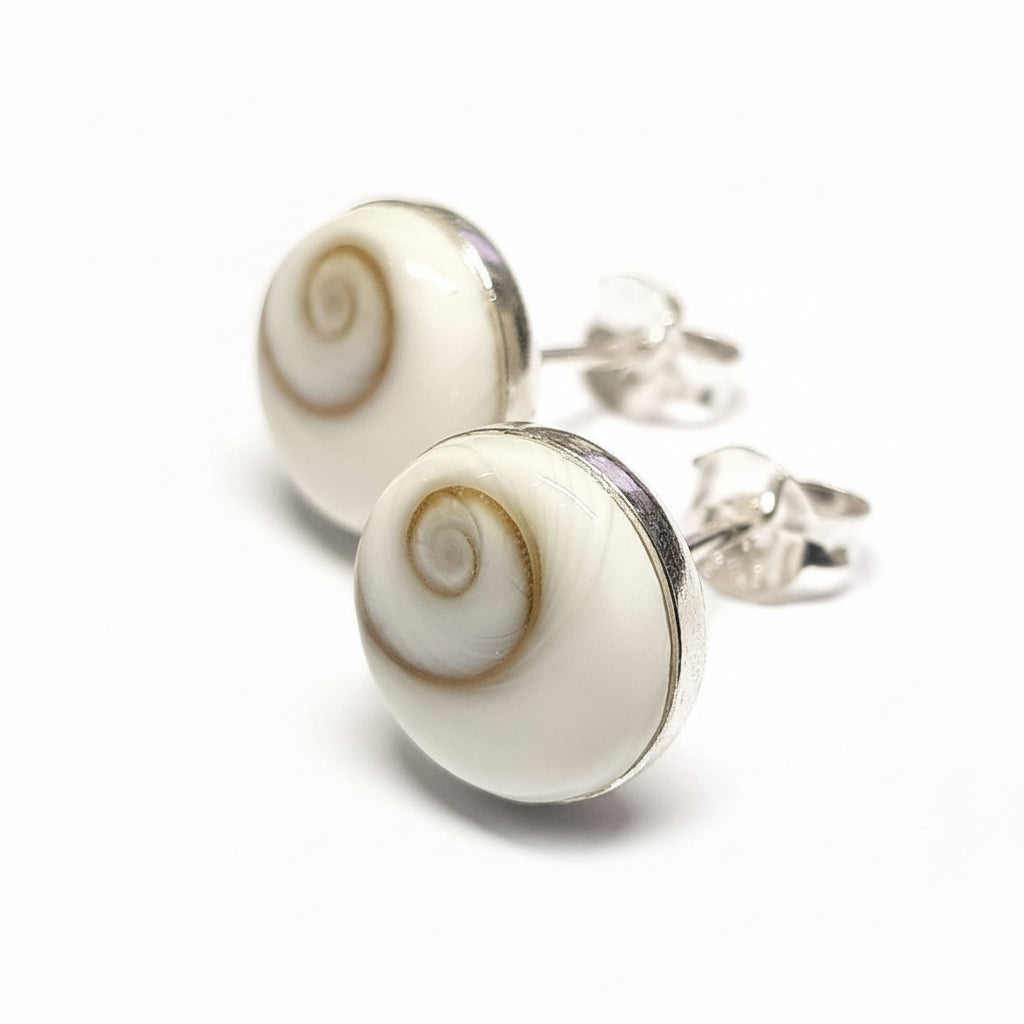 2 Ohrstecker Operculum rund, mini 6 mm