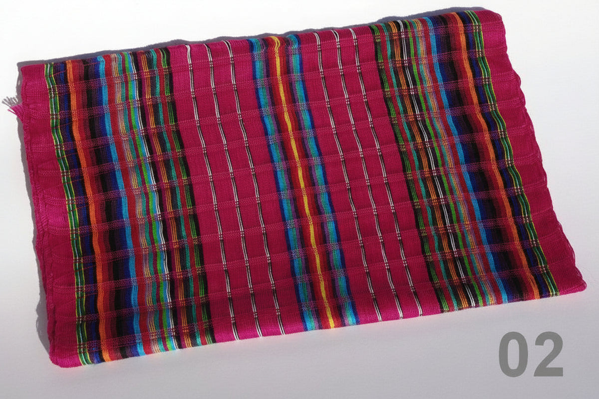 Schal San Antonio 02, handgewebt in Guatemala in rosa-bunten Farben