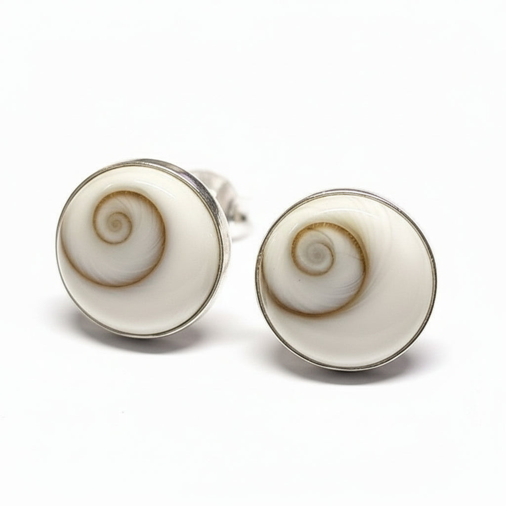 Ohrschmuck Ohrstecker Operculum rund, 8 mm