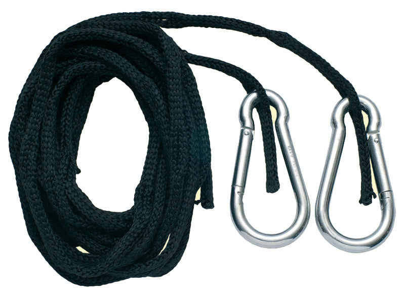 Seil-System Hängematte Spezialseil Flexi schwarz & 120 mm Karabiner – AlaSiesta