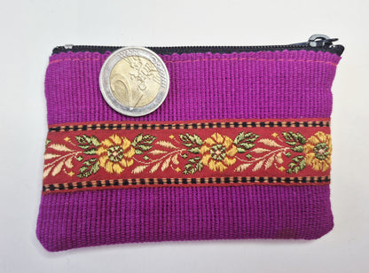 Täschchen Lisa bordado – gefüttertes Baumwolletui mit Blütenborte 10 × 7,5 cm