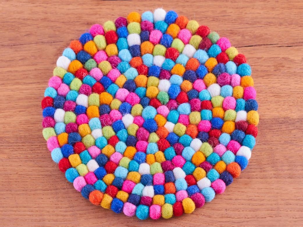 Filz-Untersetzer Minikugeln, rund, kleine Kugeln