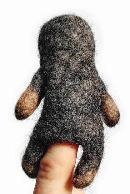 Filz-Fingerpüppchen Faultier, Rückseite