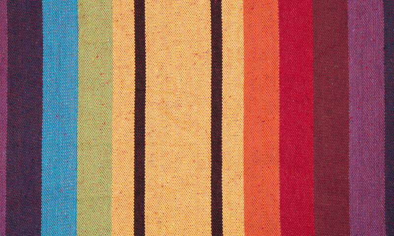 Stoffmuster der Tuchhängematte Barbados rainbow