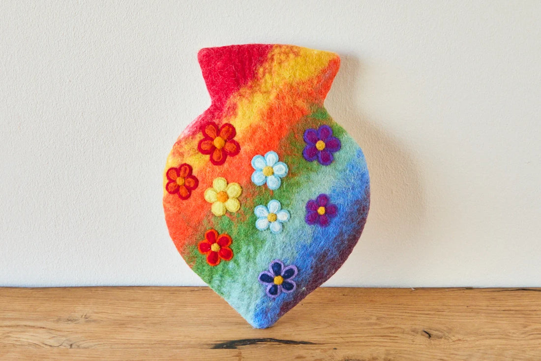 Wärmflasche Herzform Happy Flowers