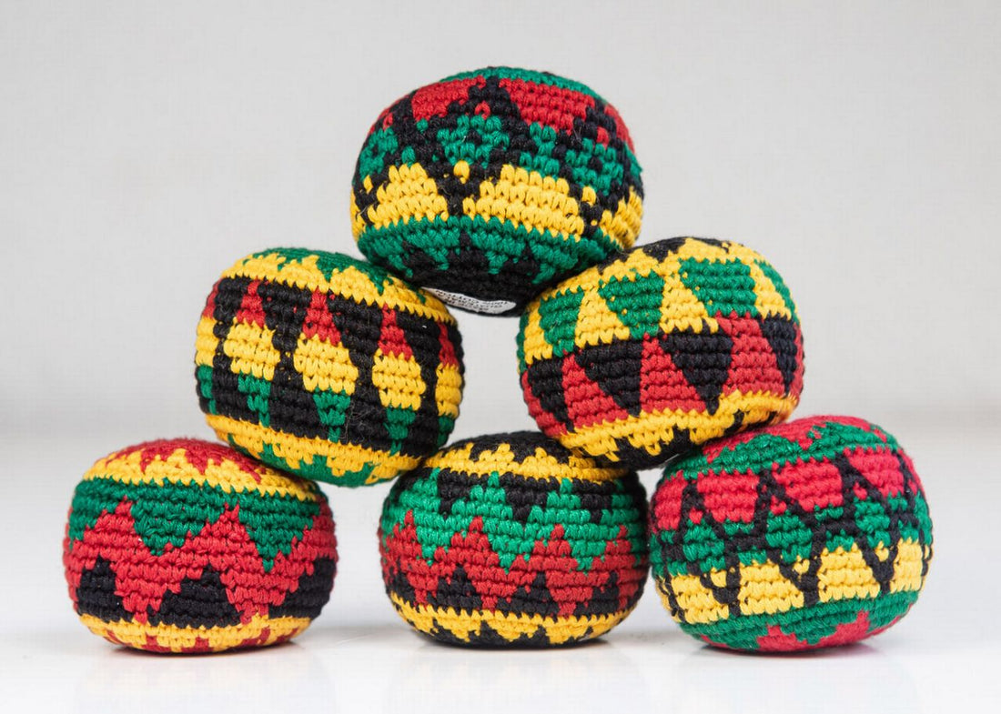 Jonglierbälle in Rastafarben, Auswahl
