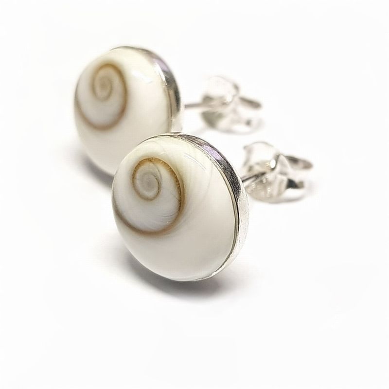 Ohrschmuck Ohrstecker Operculum rund, 8 mm