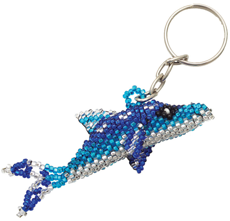 Schlüsselanhänger Delfin aus Glasperlen