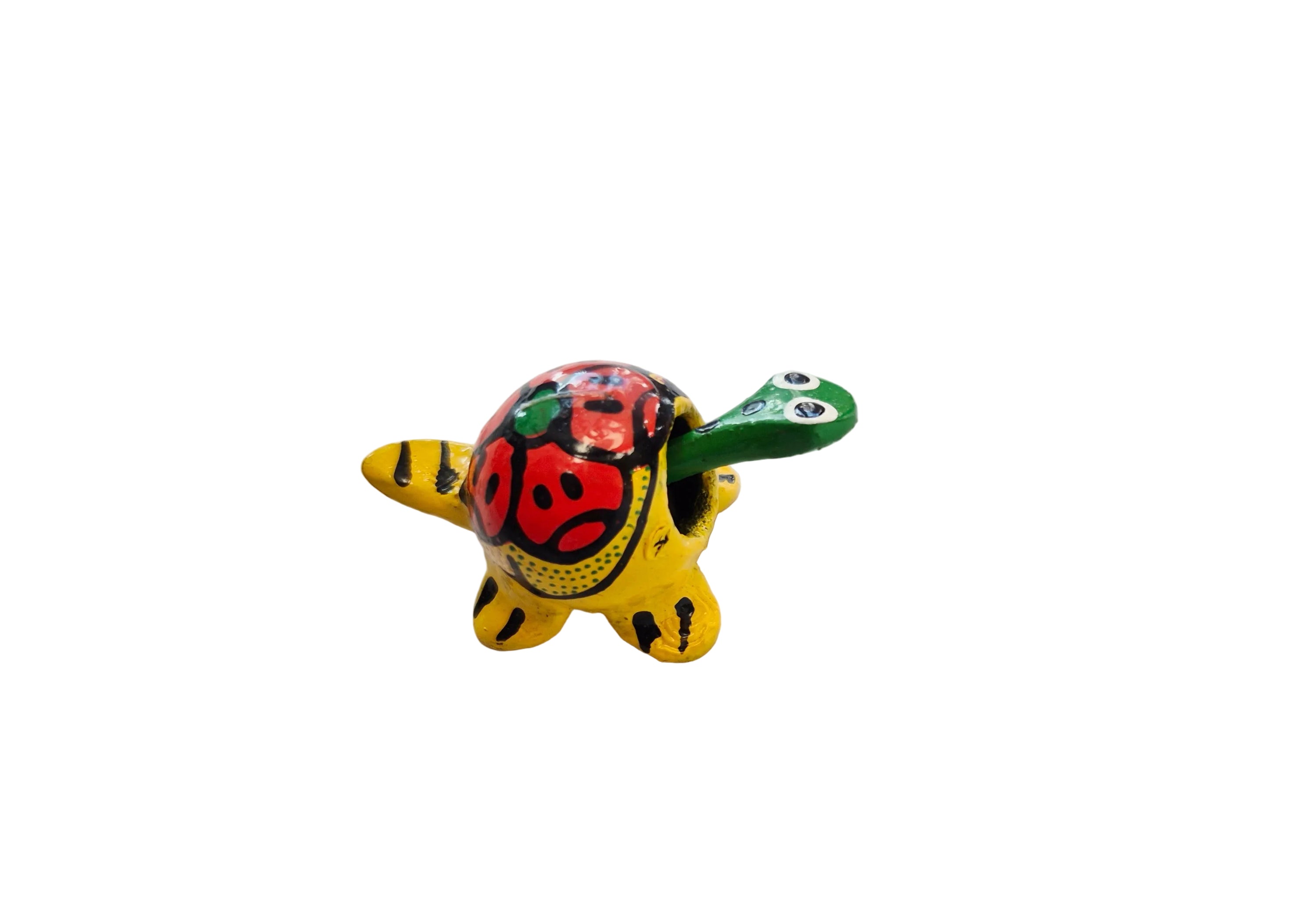 Schildkröte aus Macadamiaholz tradtitionell mit wackelndem Kopf und handbemalt in Mexiko 