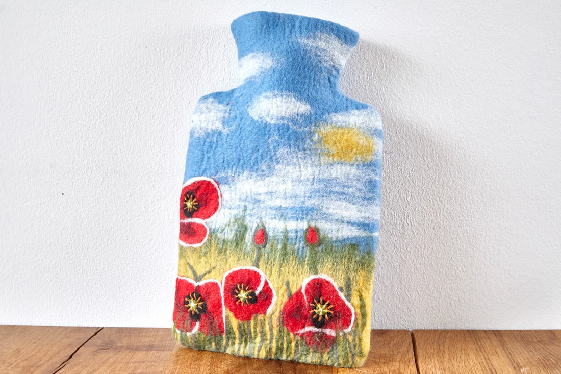 Wärmflasche mit Hülle "Wiese"
