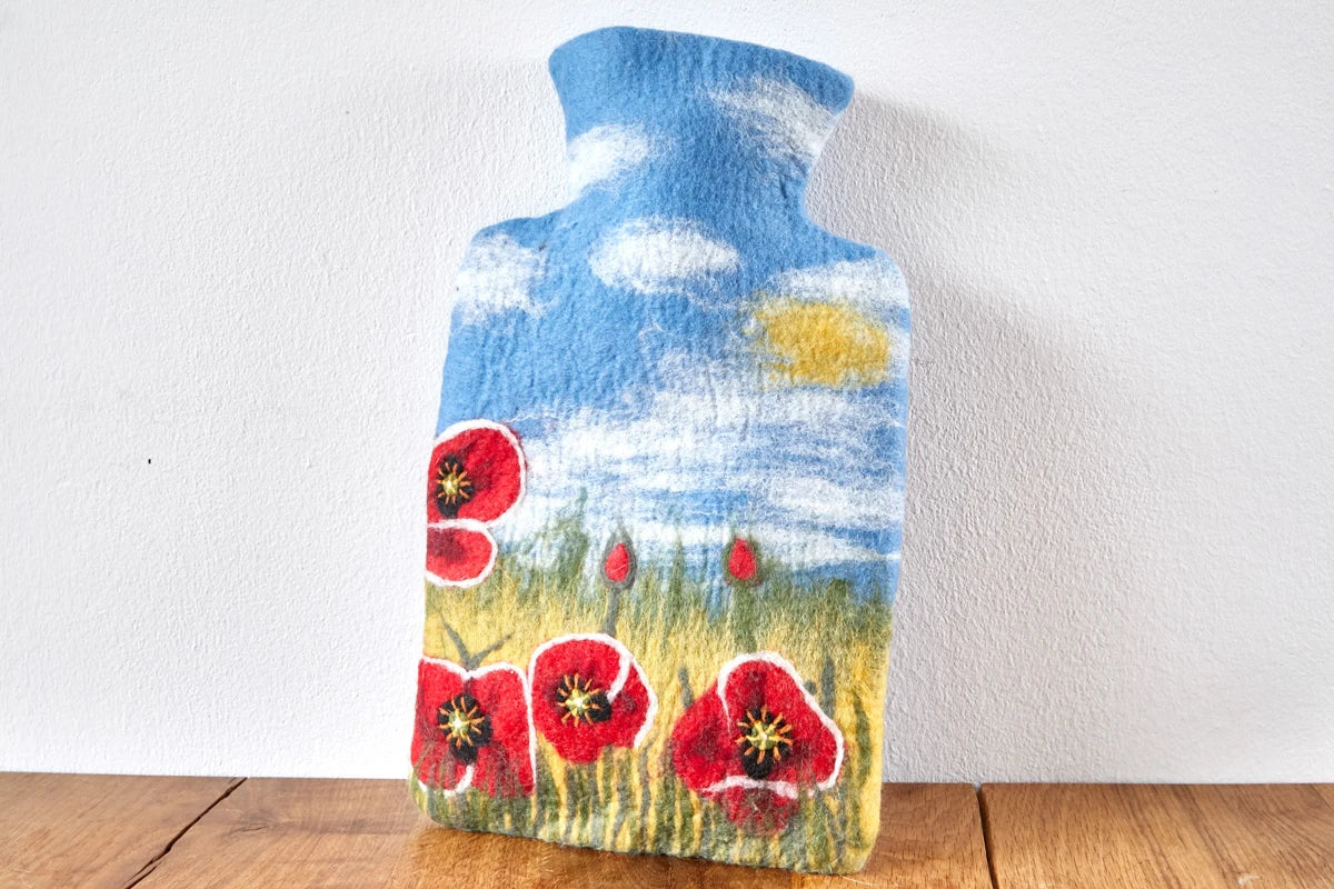 Wärmflasche mit Hülle "Wiese"