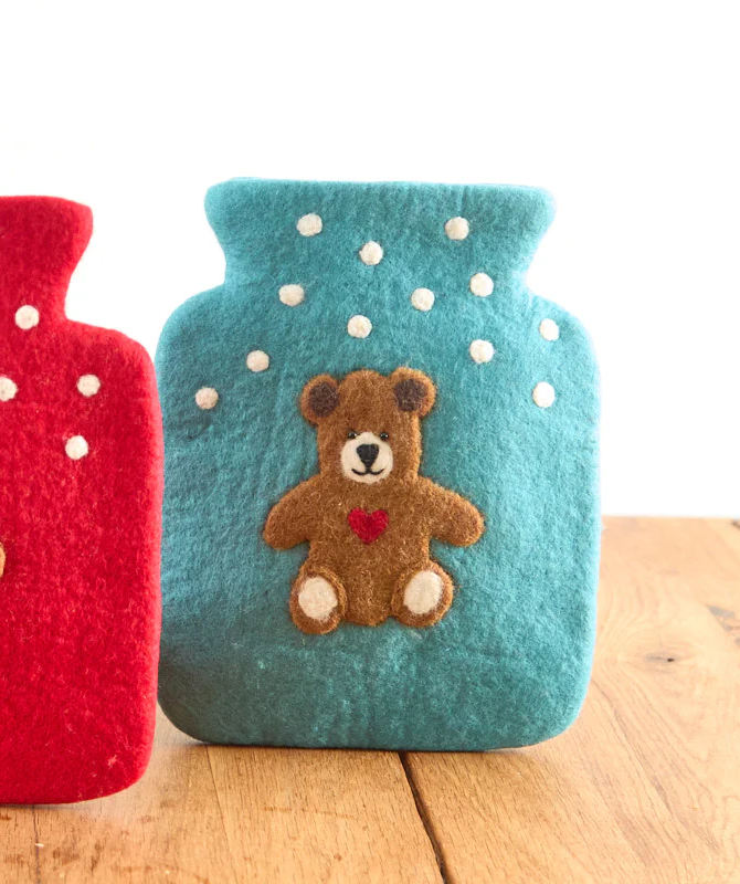 Wärmflasche "Teddybär", Filzhülle, medium