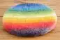 Preview: Sitzkissen aus Wollfilz mit Regenbogen-Streifen Preview: Sitzkissen aus Wollfilz mit Regenbogen-Streifen