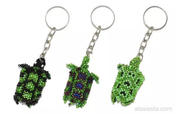 Schlüsselanhänger aus Glasperlen, Schildkröte