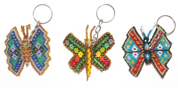 Schlüsselanhänger Schmetterling aus Glasperlen