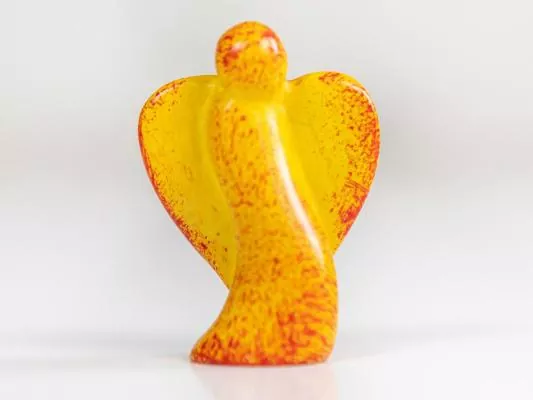 Engel aus Speckstein, 6 cm, gelb, Vorderseite