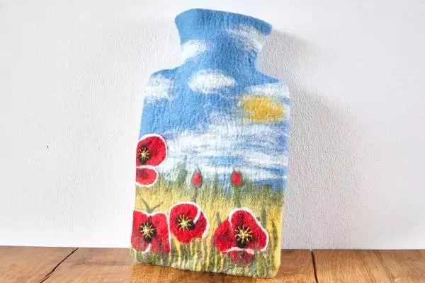 Wärmflasche mit Hülle "Wiese"