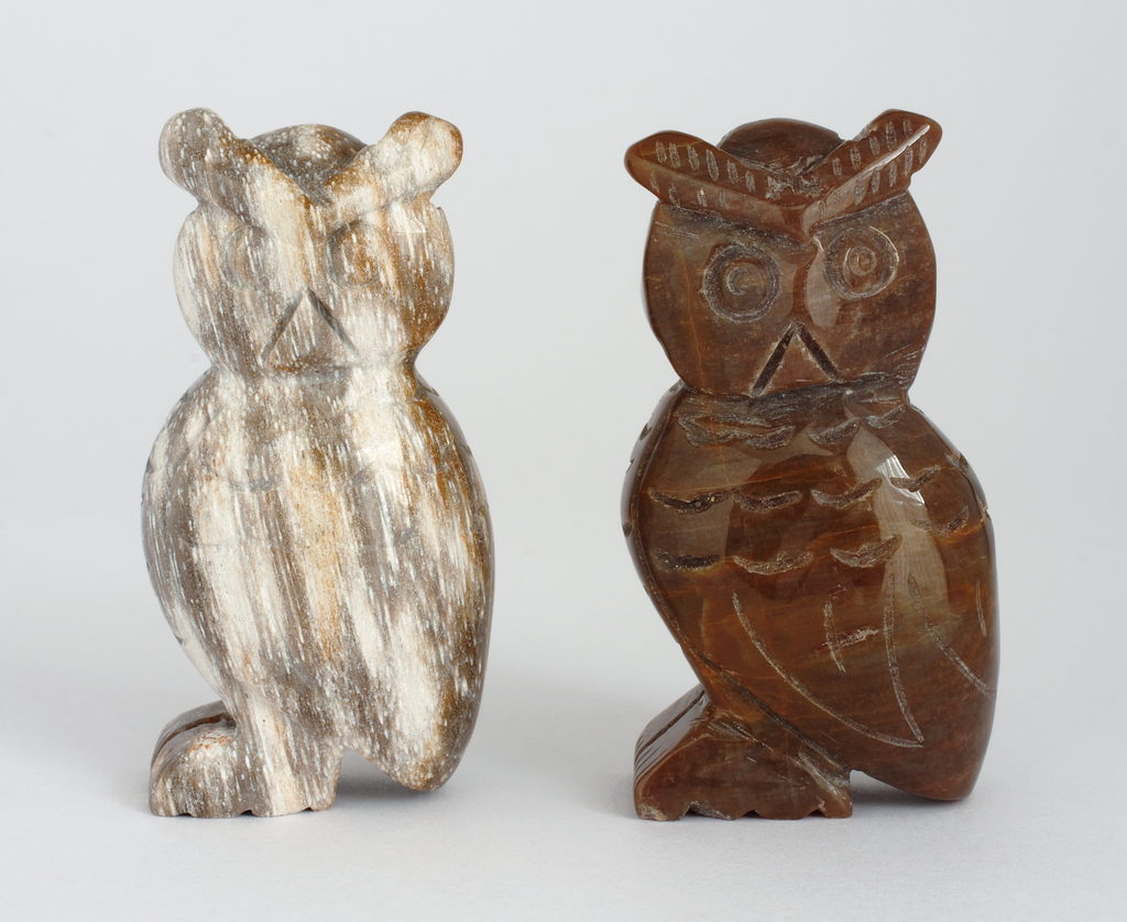 55 Holz, 30 Eule Trade Figur x versteinertem Fair AlaSiesta im Shop mm aus