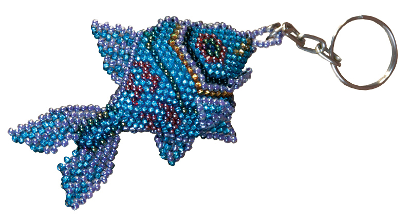 Schlüsselanhänger aus Glasperlen, Motiv Fisch im AlaSiesta Fair Trade Shop