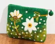 Filztäschchen mit Lotus-Motiv